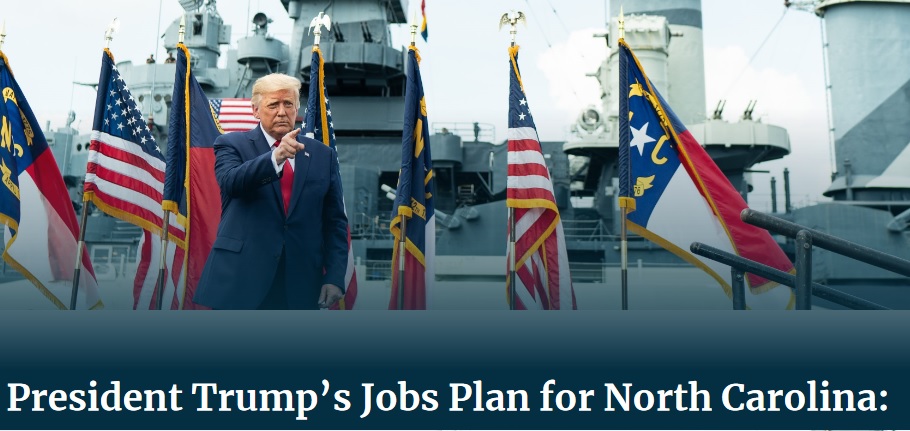 NC NEWS: White House Releases President Trump’s Jobs Plan for North Carolina